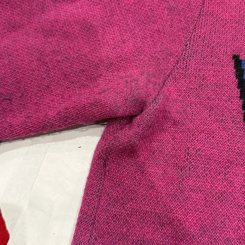 Givenchy Pink V-Neck Sweater with Blue and Green Accents - Picture 5 of 6